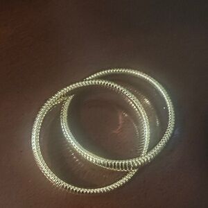 Elegant Gold-Tone Textured Hoop Earrings - Gold